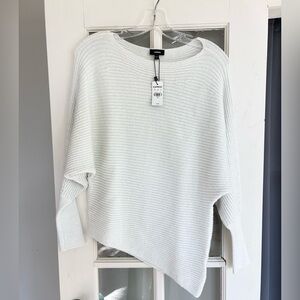 NWT Express Sparkle Asymmetrical Off-White Sweater